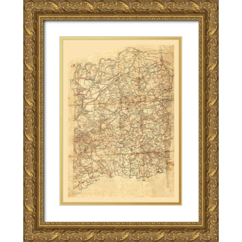 Spotsylvania County Virginia - 1860 Gold Ornate Wood Framed Art Print with Double Matting by Unknown