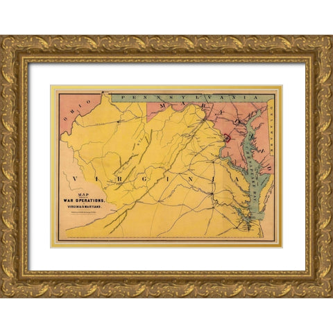 Virginia Maryland - Bufford 1861 Gold Ornate Wood Framed Art Print with Double Matting by Bufford