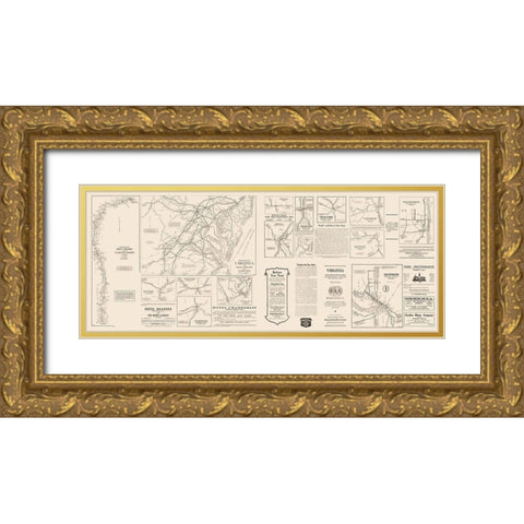 Virginia - 1912 Gold Ornate Wood Framed Art Print with Double Matting by Unknown