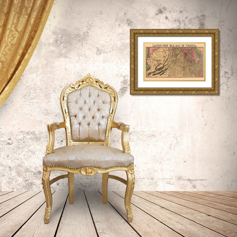 Virginia - Lloyd 1862 Gold Ornate Wood Framed Art Print with Double Matting by Lloyd