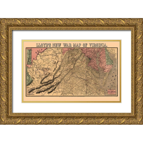 Virginia - Lloyd 1862 Gold Ornate Wood Framed Art Print with Double Matting by Lloyd