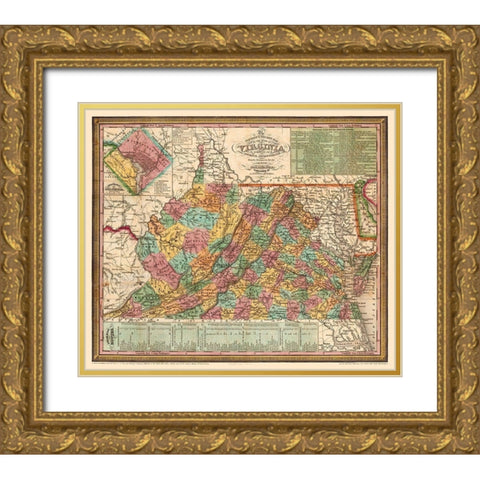 Virginia - Mitchell 1834 Gold Ornate Wood Framed Art Print with Double Matting by Mitchell