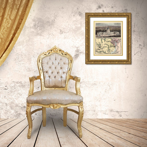 Virginia - Magnus 1861 Gold Ornate Wood Framed Art Print with Double Matting by Magnus