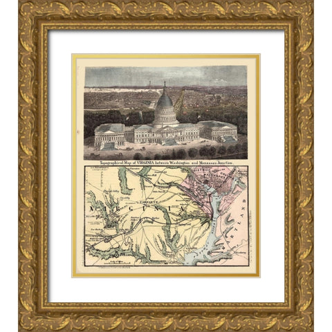 Virginia - Magnus 1861 Gold Ornate Wood Framed Art Print with Double Matting by Magnus