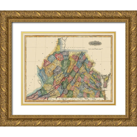 Virginia - Lucas 1823 Gold Ornate Wood Framed Art Print with Double Matting by Lucas