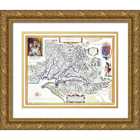 Virginia - 1636 Gold Ornate Wood Framed Art Print with Double Matting by Powhatan