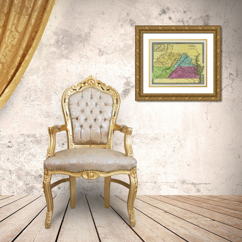 Virginia - Burr 1834 Gold Ornate Wood Framed Art Print with Double Matting by Burr