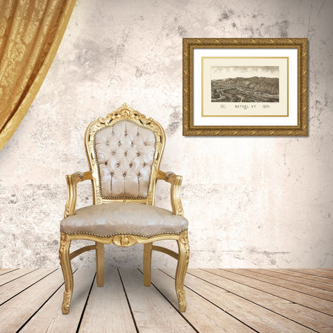 Bethel Vermont - Burleigh 1886 Gold Ornate Wood Framed Art Print with Double Matting by Burleigh
