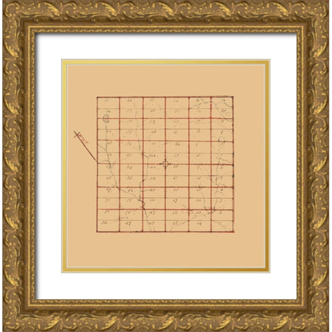 Cabot Vermont - 1780 Gold Ornate Wood Framed Art Print with Double Matting by LOC