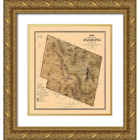 Plymouth Vermont - Hager 1859 Gold Ornate Wood Framed Art Print with Double Matting by Hager