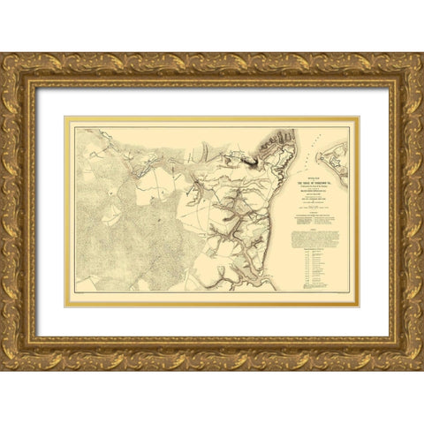 Yorktown Siege Virginia - Labbot 1862 Gold Ornate Wood Framed Art Print with Double Matting by Labbot