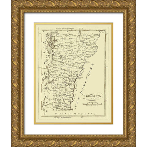 Vermont - Carey 1796 Gold Ornate Wood Framed Art Print with Double Matting by Carey