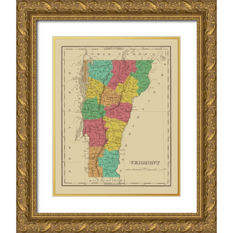 Vermont - Finley 1831 Gold Ornate Wood Framed Art Print with Double Matting by Finley