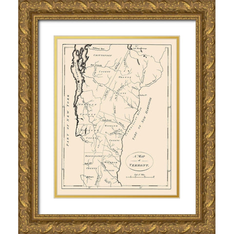 Vermont - Morse 1794 Gold Ornate Wood Framed Art Print with Double Matting by Morse