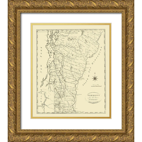 Vermont - Reid 1796 Gold Ornate Wood Framed Art Print with Double Matting by Reid