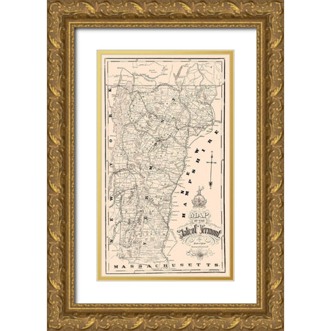 Vermont - Mc Kinley 1890 Gold Ornate Wood Framed Art Print with Double Matting by Mc Kinley