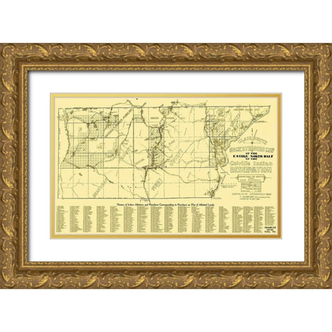 Colville Indian Reservation Northern Landowners Gold Ornate Wood Framed Art Print with Double Matting by Hunt