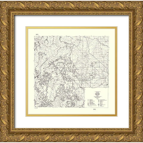 Mt Adams Washington - USDA 1972 Gold Ornate Wood Framed Art Print with Double Matting by USDA
