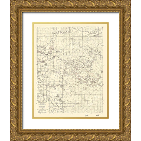 Mt St Helens Ranger District Washington Quad Gold Ornate Wood Framed Art Print with Double Matting by USDA