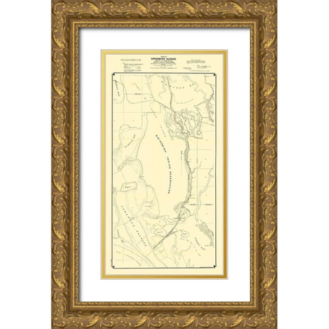 Swinomish Slough Skagit Washington - Downing Gold Ornate Wood Framed Art Print with Double Matting by Downing