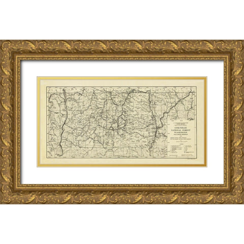 Colville National Forest Washington - Meridan Gold Ornate Wood Framed Art Print with Double Matting by Meridian