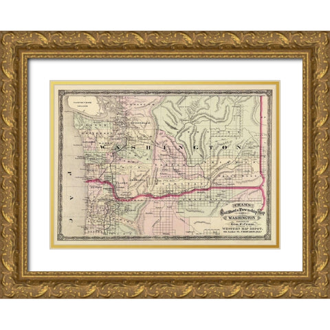 Washington - Cram 1875 Gold Ornate Wood Framed Art Print with Double Matting by Cram