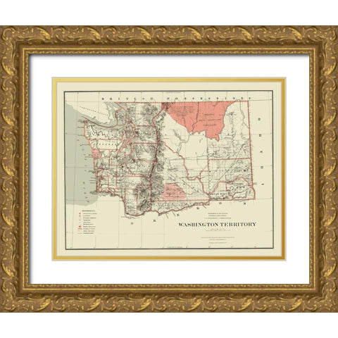 Washington - Williamson 1879 Gold Ornate Wood Framed Art Print with Double Matting by Williamson