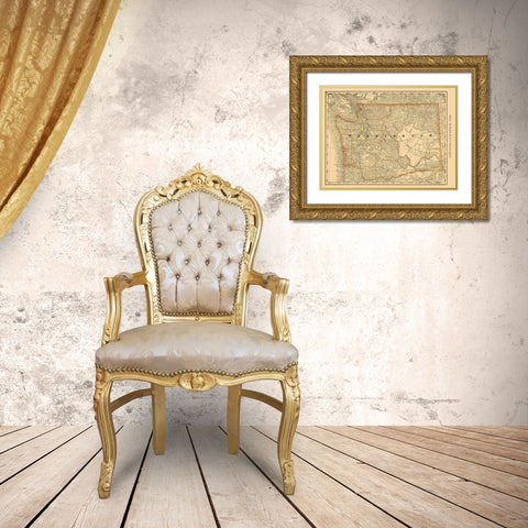 Washington - Rand McNally 1879 Gold Ornate Wood Framed Art Print with Double Matting by Rand McNally