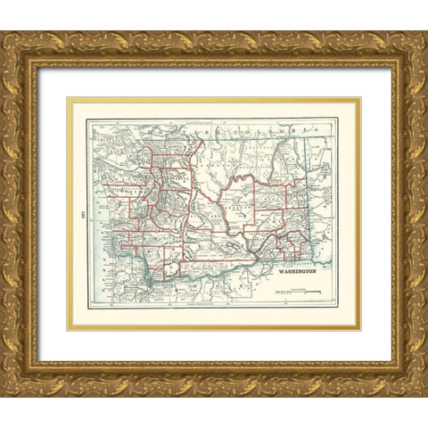 Washington - Rathbun 1893 Gold Ornate Wood Framed Art Print with Double Matting by Rathbun