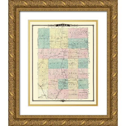 Clark Wisconsin Landowner - Snyder 1878 Gold Ornate Wood Framed Art Print with Double Matting by Snyder