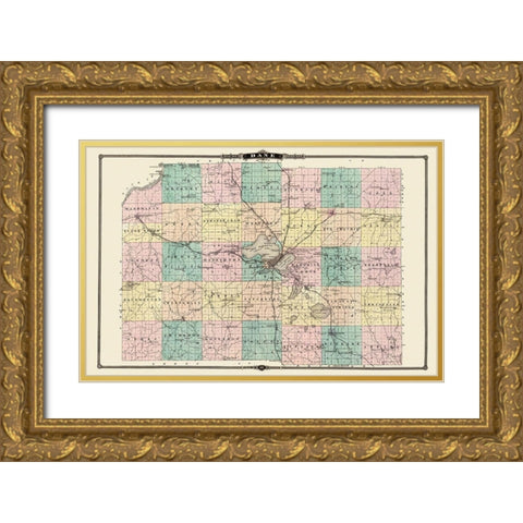Dane Wisconsin Landowner - Snyder 1878 Gold Ornate Wood Framed Art Print with Double Matting by Snyder