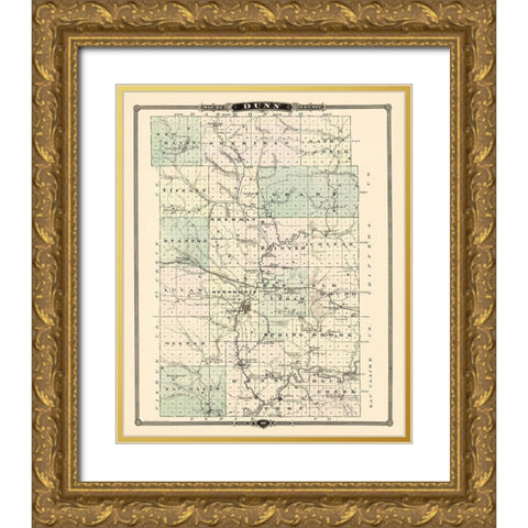 Dunn Wisconsin Landowner - Snyder 1878 Gold Ornate Wood Framed Art Print with Double Matting by Snyder