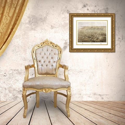 Fond Du Lac Wisconsin - Ruger 1867 Gold Ornate Wood Framed Art Print with Double Matting by Ruger
