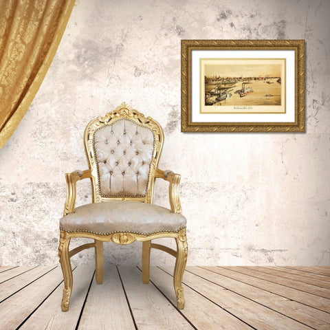 La Crosse Wisconsin - Ellsbury 1873 Gold Ornate Wood Framed Art Print with Double Matting by Ellsbury