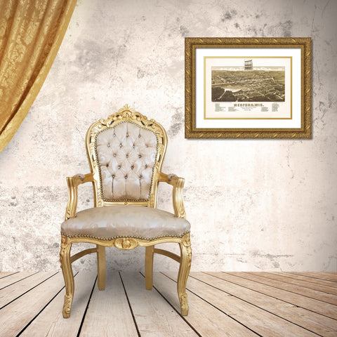 Medford Wisconsin - Norris 1885 Gold Ornate Wood Framed Art Print with Double Matting by Norris