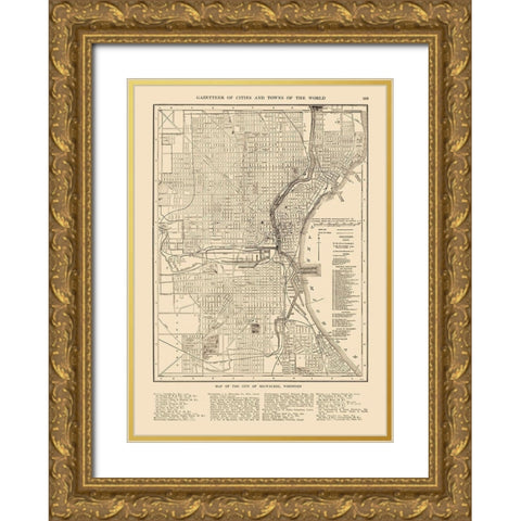 Milwaukee Wisconsin - Reynold 1921 Gold Ornate Wood Framed Art Print with Double Matting by Reynold