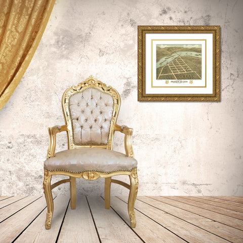 Prairie Du Sac Wisconsin - Ruger 1870 Gold Ornate Wood Framed Art Print with Double Matting by Ruger