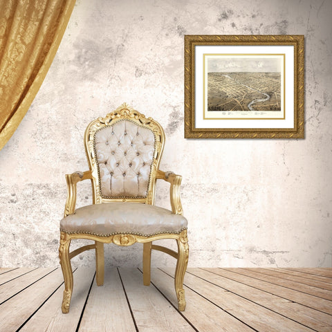 Watertown Wisconsin - Ruger 1867 Gold Ornate Wood Framed Art Print with Double Matting by Ruger