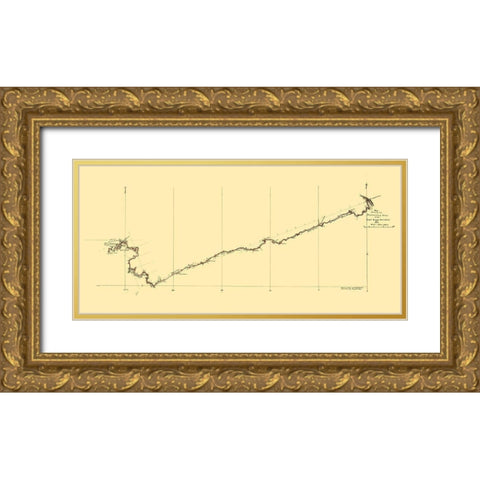 East River Railroad - Hotchkiss 1881 Gold Ornate Wood Framed Art Print with Double Matting by Hotchkiss