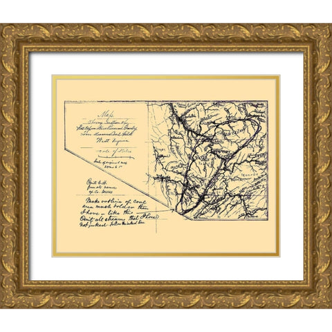 Lower Measures Coal Fields West Virginia Gold Ornate Wood Framed Art Print with Double Matting by Anon