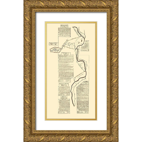 Kanawha River West Virginia Landowner Gold Ornate Wood Framed Art Print with Double Matting by Washington