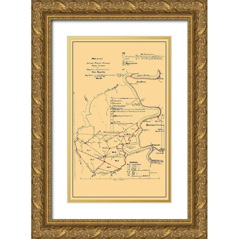 Loup Piney Divide Coal Lands West Virginia Gold Ornate Wood Framed Art Print with Double Matting by Hotchkiss