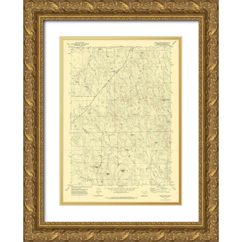 Appel Butte Wyoming Quad - USGS 1971 Gold Ornate Wood Framed Art Print with Double Matting by USGS