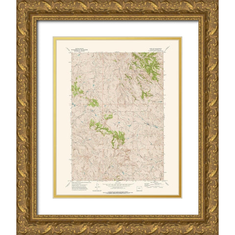North West Adon Wyoming Quad - USGS 1972 Gold Ornate Wood Framed Art Print with Double Matting by USGS