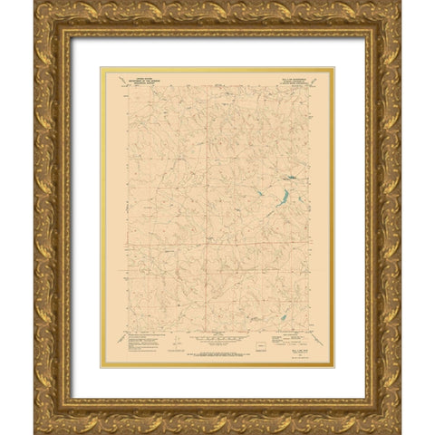 Bill 4 Converse County Wyoming Quad - USGS 1970 Gold Ornate Wood Framed Art Print with Double Matting by USGS