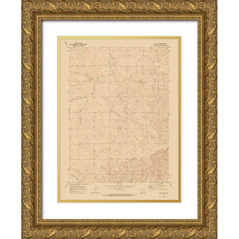 North West Bill Wyoming Quad - USGS 1970 Gold Ornate Wood Framed Art Print with Double Matting by USGS