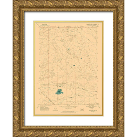 Burlington Lake Wyoming Quad - USGS 1968 Gold Ornate Wood Framed Art Print with Double Matting by USGS