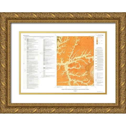 Burley Draw Quad Wyoming - Roehler 1974 Gold Ornate Wood Framed Art Print with Double Matting by Roehler