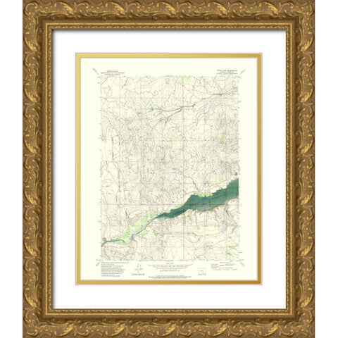 Ferris Lake Wyoming Quad - USGS 1971 Gold Ornate Wood Framed Art Print with Double Matting by USGS