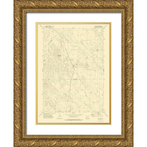 Gap Wyoming Quad - USGS 1971 Gold Ornate Wood Framed Art Print with Double Matting by USGS